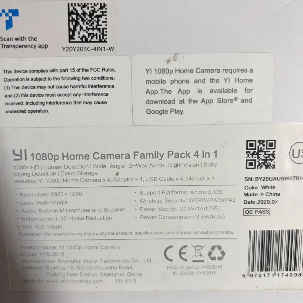 YI Y20 B01CW4CEMS 1080p Indoor IP Security Surveillance System w/ Night Vision